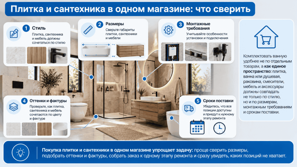 Плитка и сантехника в одном магазине для современной  ванны комнаты